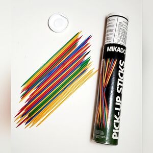 Vintage Mikado Wooden Pick-Up Sticks Complete Game Made in Brazil